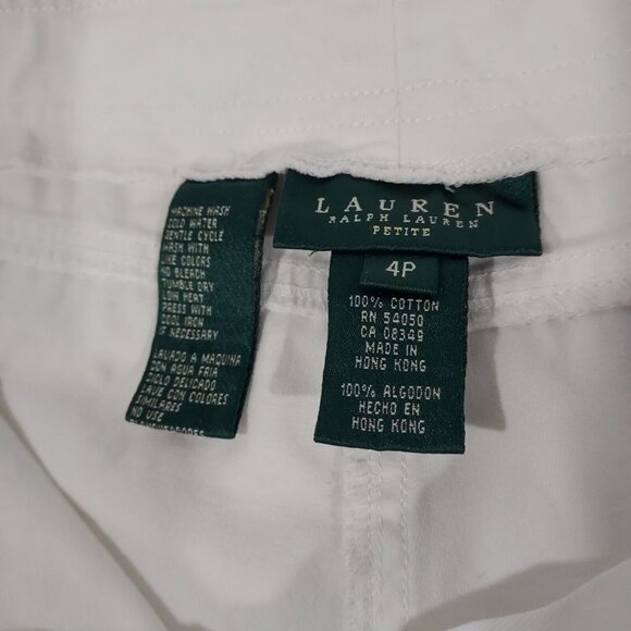 Lauren Ralph Lauren White Denim Cotton Golf Shorts 4 Petite 28Waist Vintage 90's - Picture 8 of 10